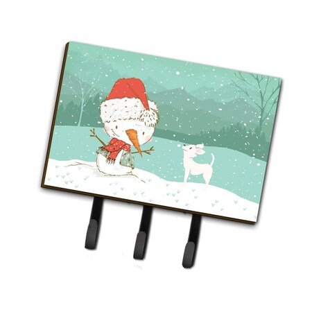 Carolines Treasures White Chihuahua Snowman Christmas Leash or Key Holder CK2082TH68
